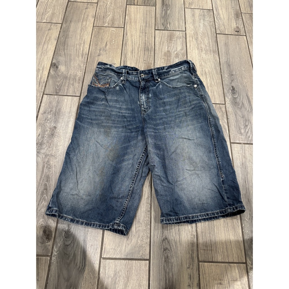 Rocawear Men's W36 Denim Jean Shorts Regular Fit Baggy Embroidered Cotton